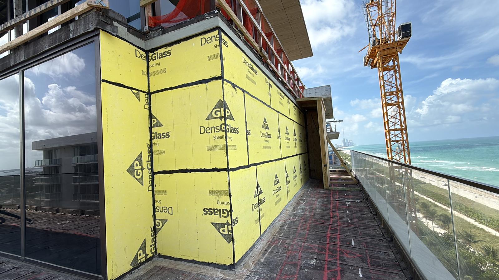 Exterior construction project near the coast